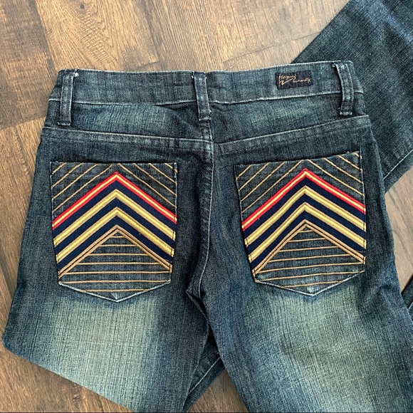 CITIZENS OF HUMANITY Ingrid Flare Venetian Stretch Jeans Size 27 Embroidered - Picture 5 of 8